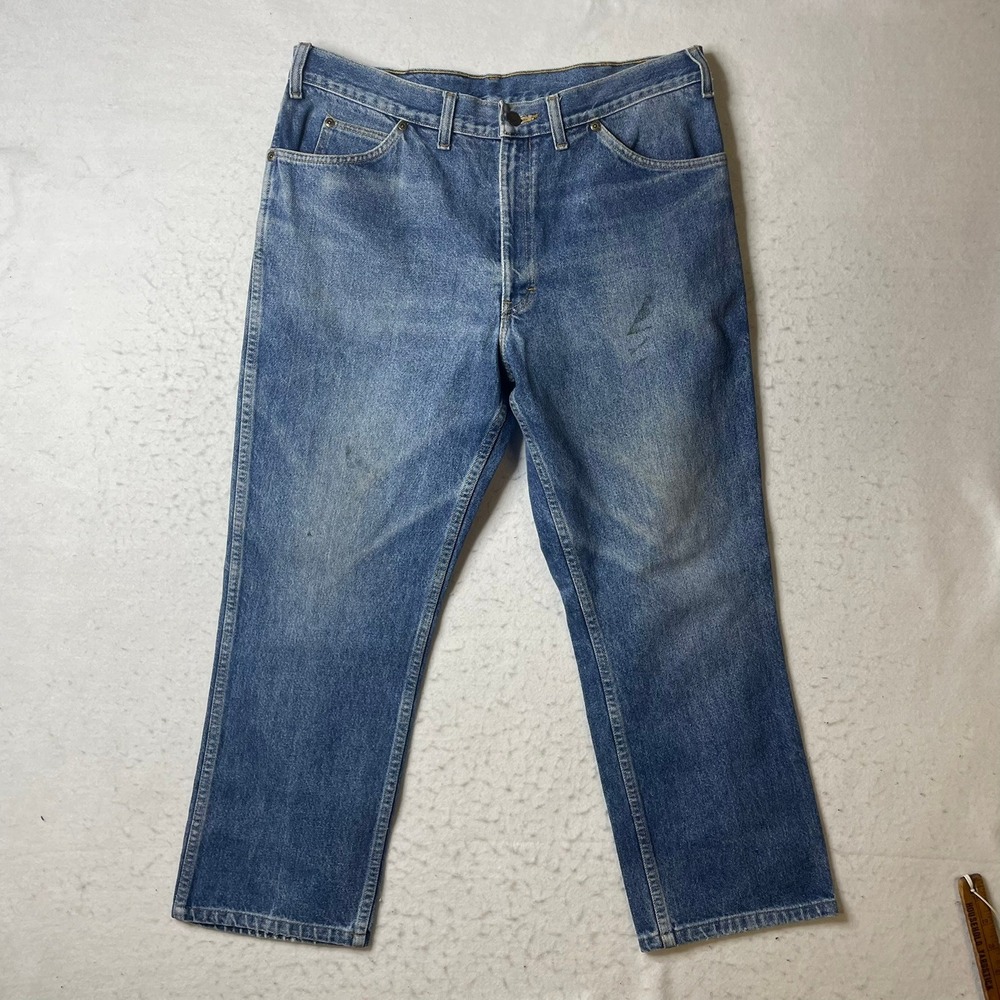 Lee Mens Straight Leg Jeans Blue Denim Medium Wash Workwear CA-00089 Size 35x26